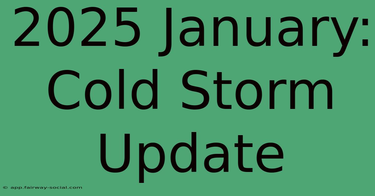 2025 January: Cold Storm Update