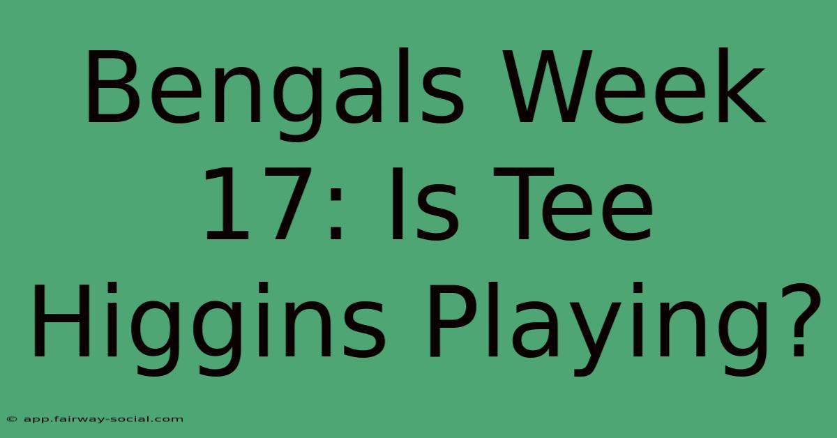 Bengals Week 17: Is Tee Higgins Playing?