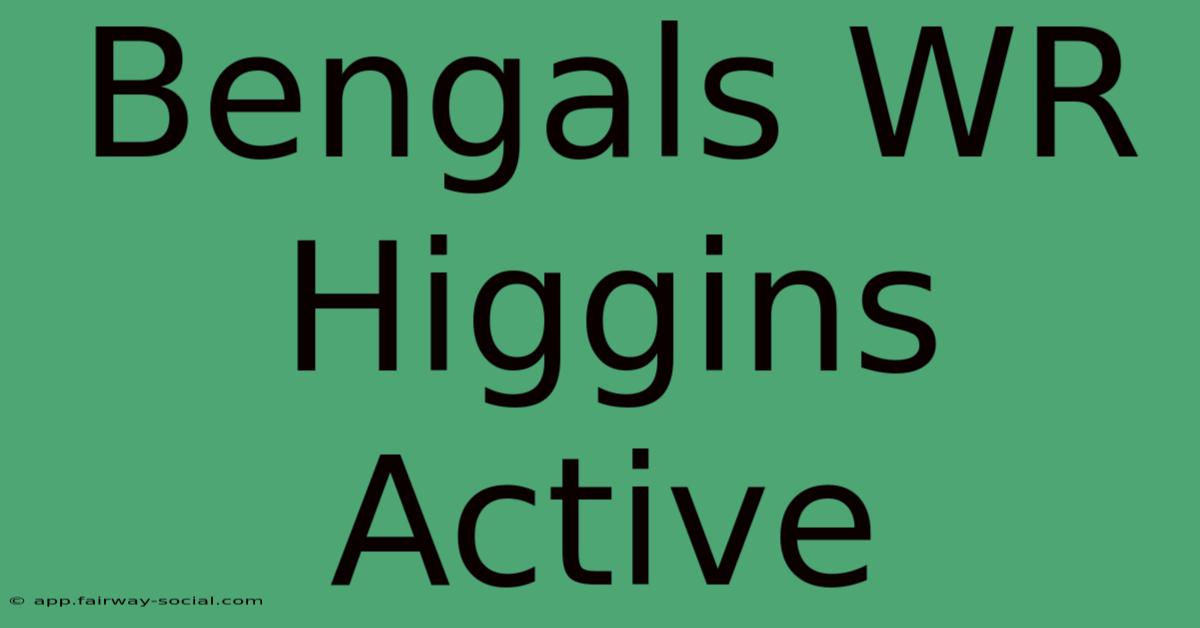 Bengals WR Higgins Active