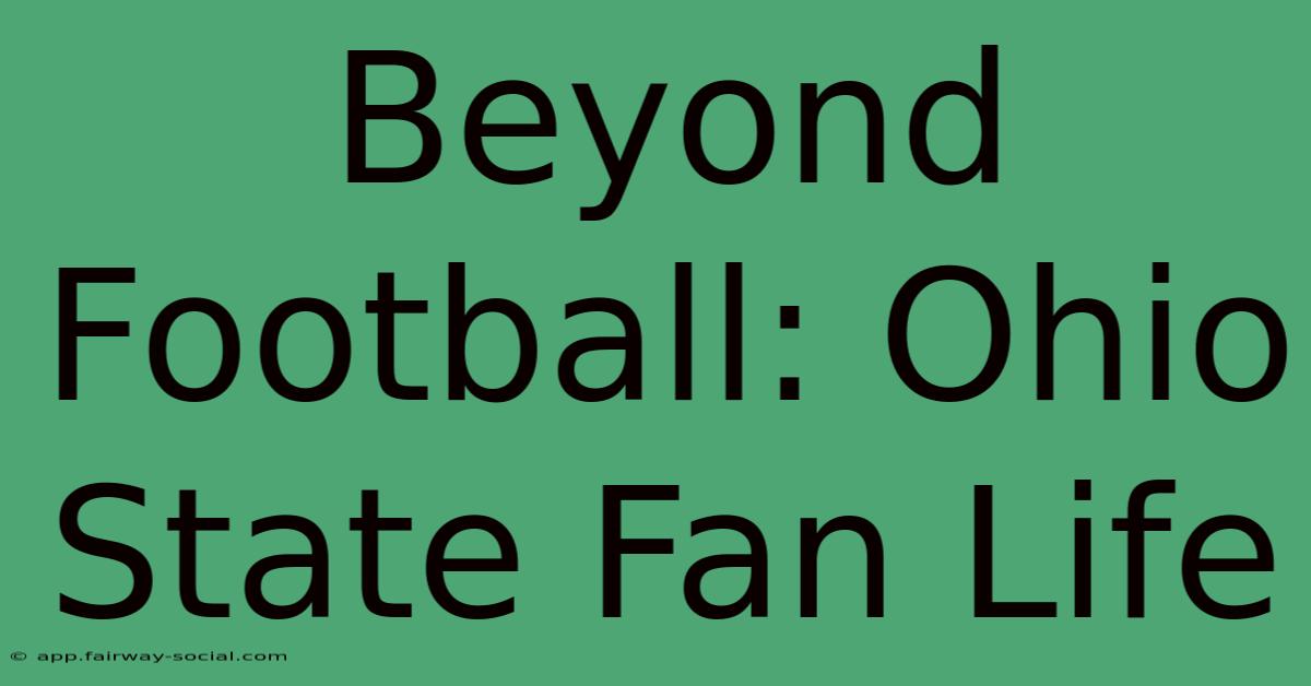 Beyond Football: Ohio State Fan Life