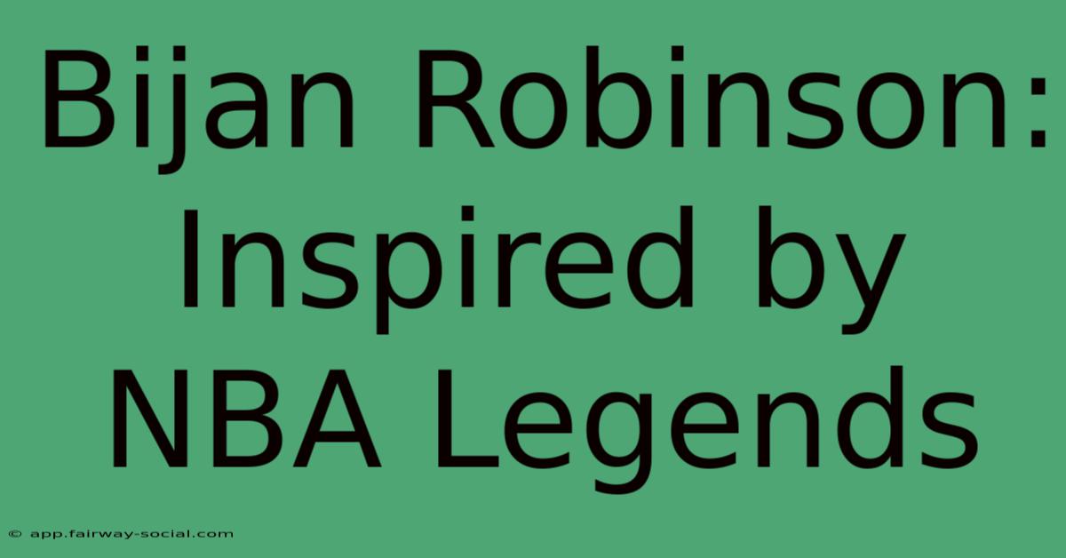 Bijan Robinson: Inspired By NBA Legends