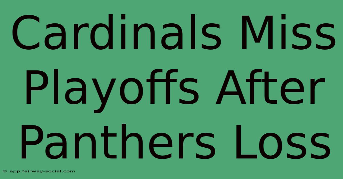 Cardinals Miss Playoffs After Panthers Loss