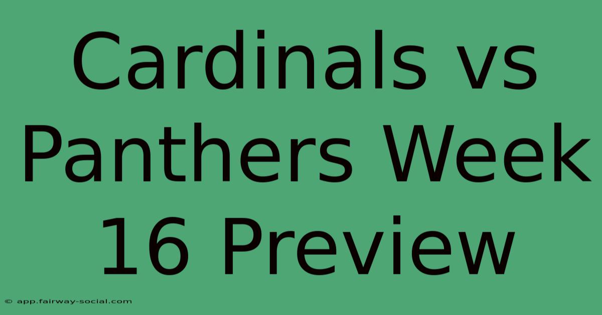 Cardinals Vs Panthers Week 16 Preview