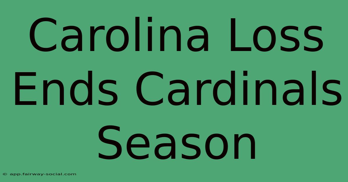 Carolina Loss Ends Cardinals Season