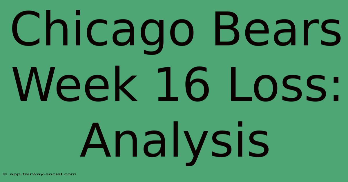 Chicago Bears Week 16 Loss: Analysis