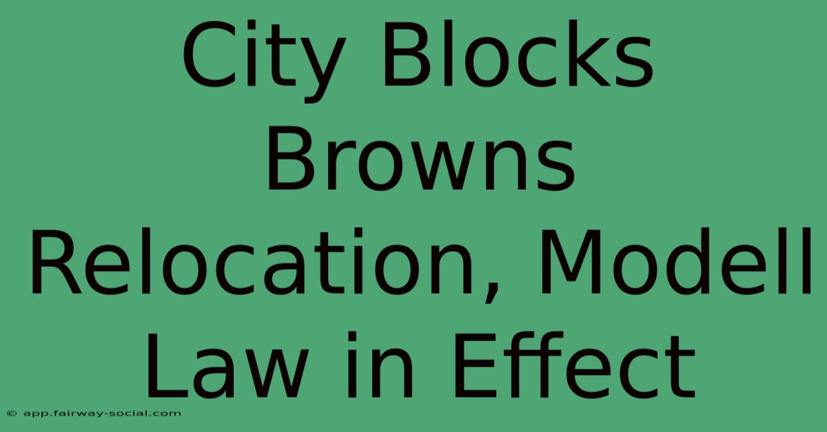 City Blocks Browns Relocation, Modell Law In Effect