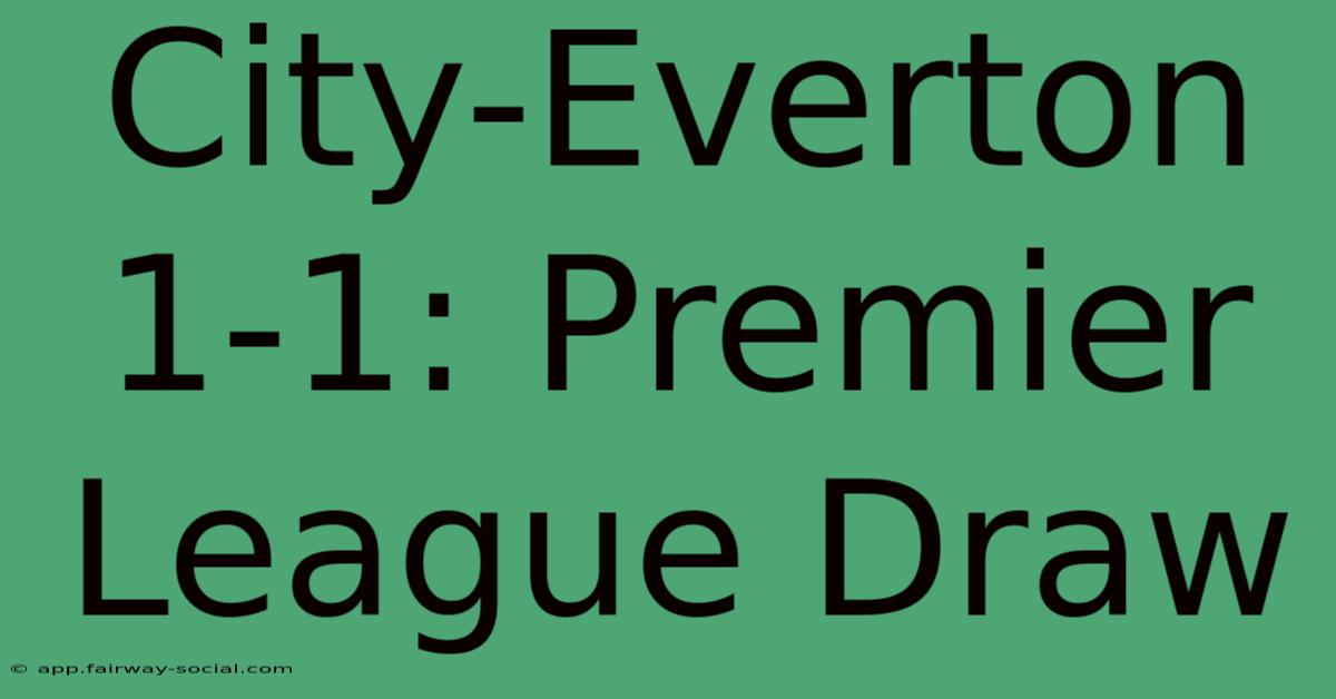 City-Everton 1-1: Premier League Draw