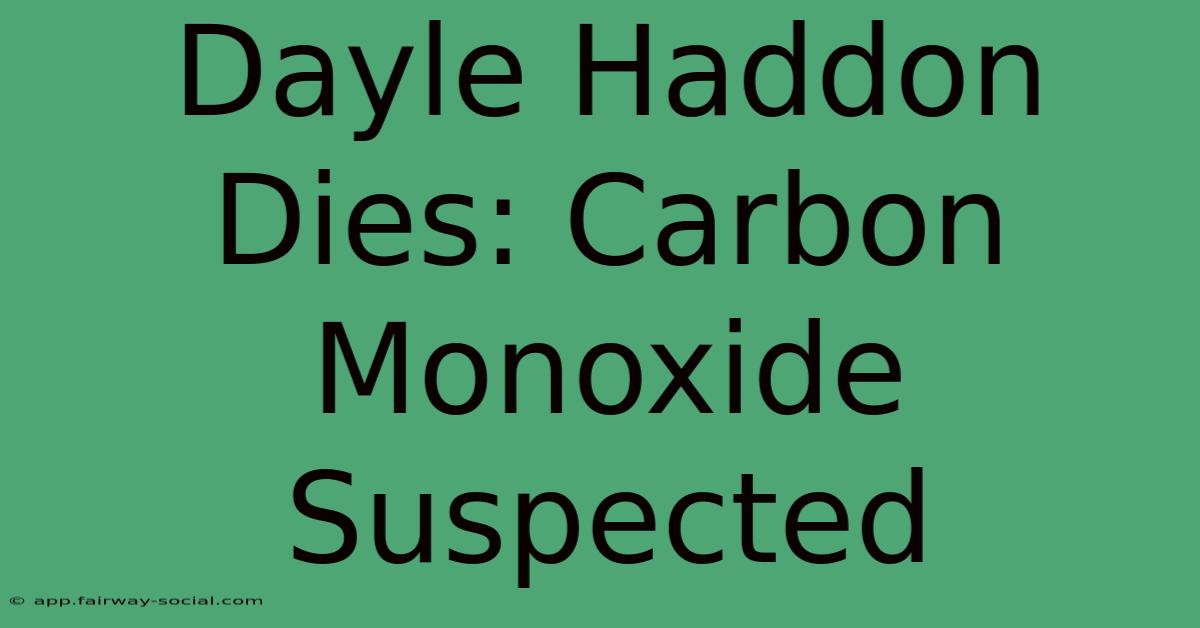 Dayle Haddon Dies: Carbon Monoxide Suspected