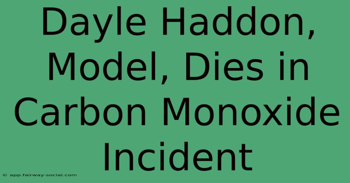 Dayle Haddon, Model, Dies In Carbon Monoxide Incident