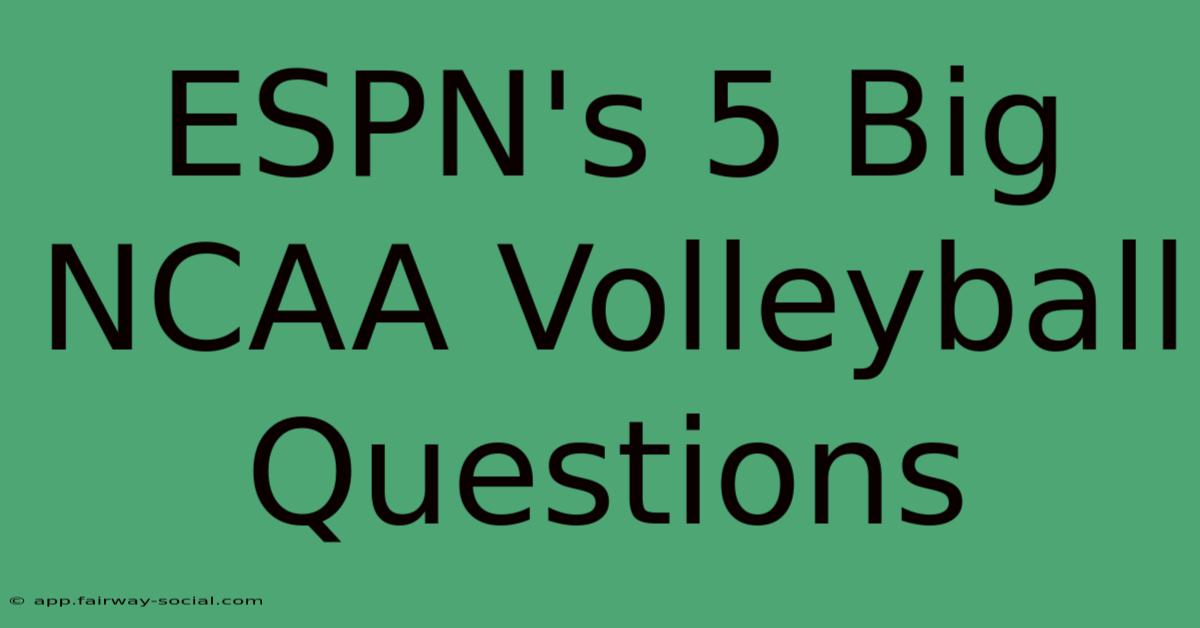 ESPN's 5 Big NCAA Volleyball Questions