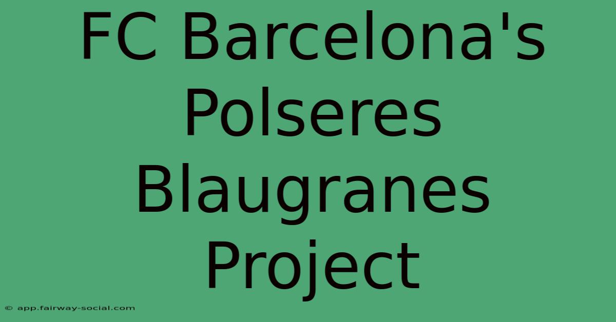 FC Barcelona's Polseres Blaugranes Project