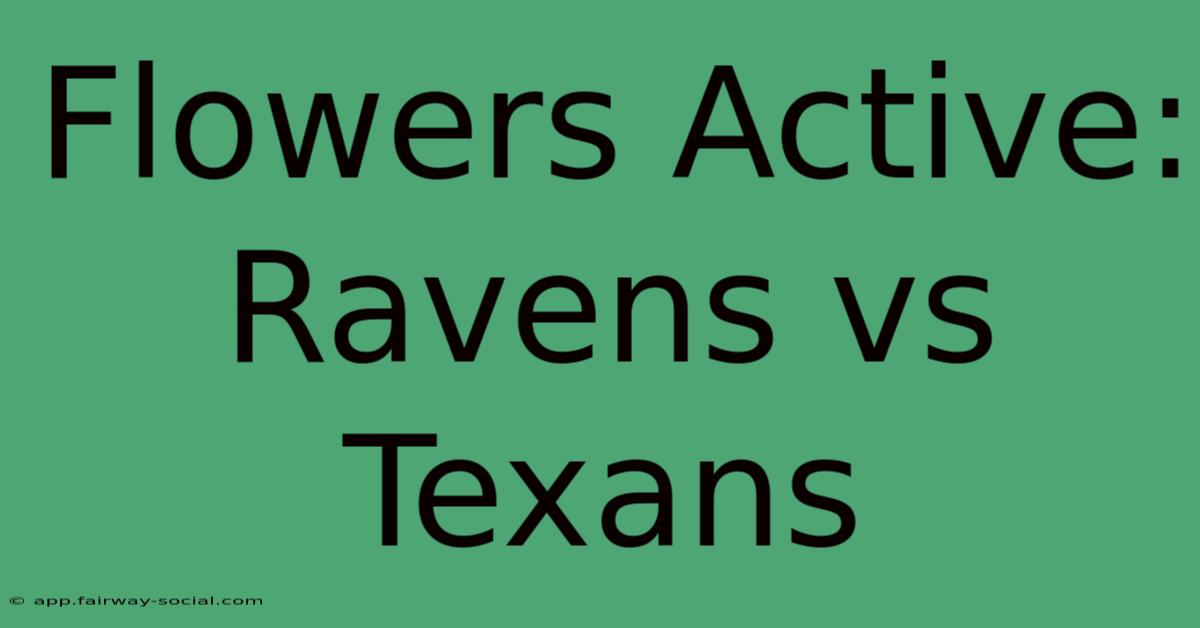 Flowers Active: Ravens Vs Texans