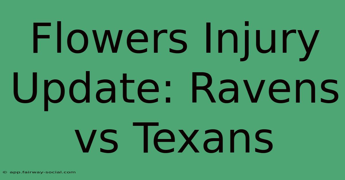 Flowers Injury Update: Ravens Vs Texans