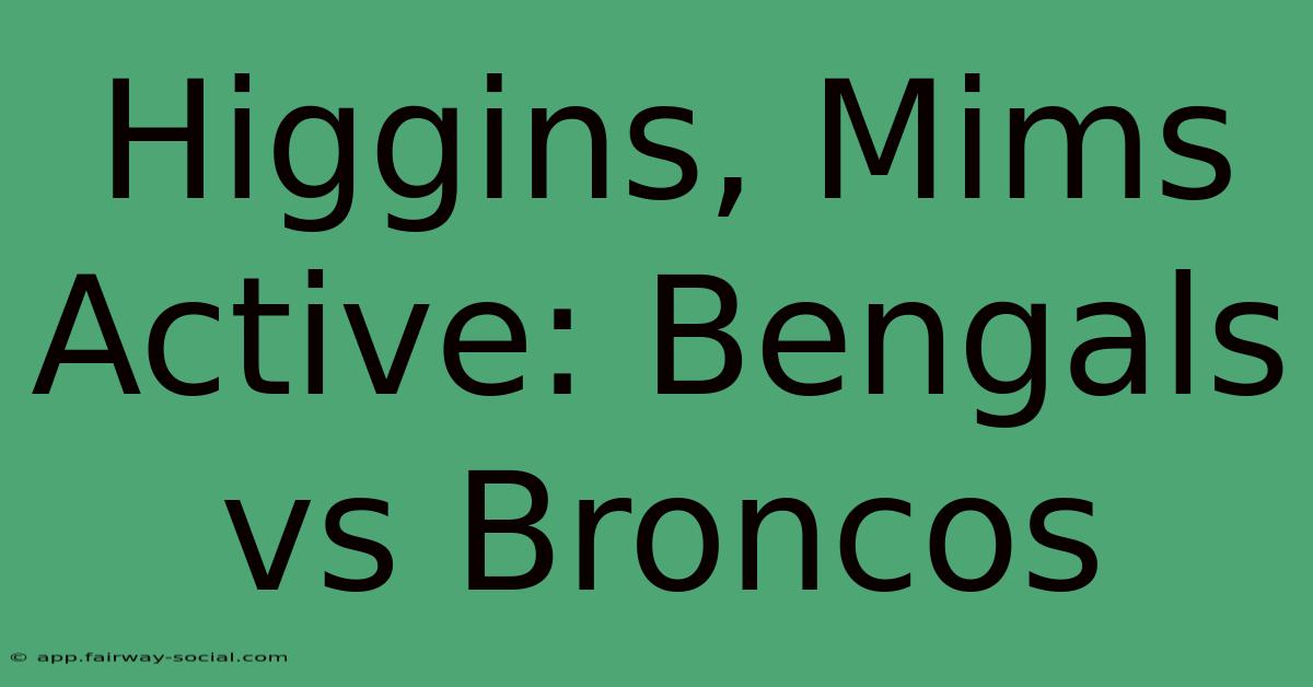 Higgins, Mims Active: Bengals Vs Broncos