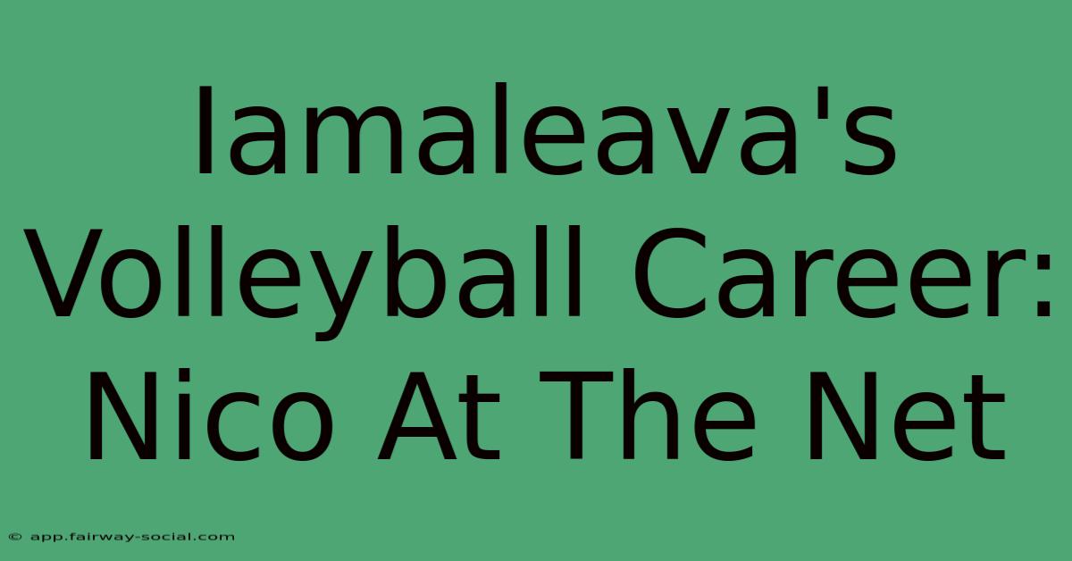 Iamaleava's Volleyball Career: Nico At The Net