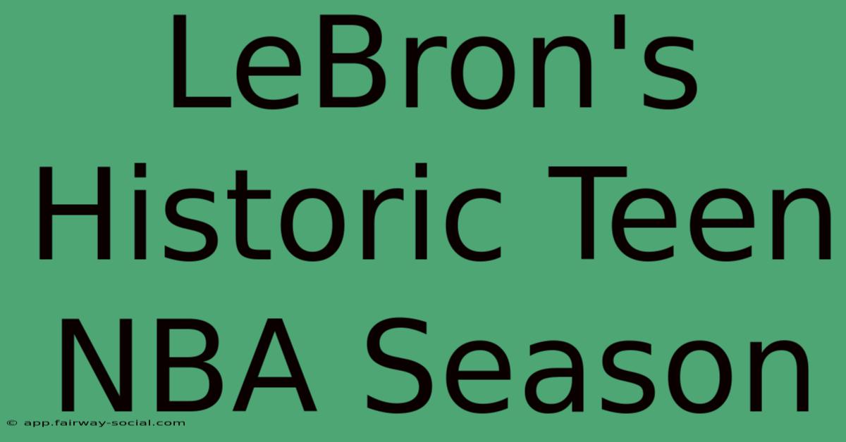 LeBron's Historic Teen NBA Season