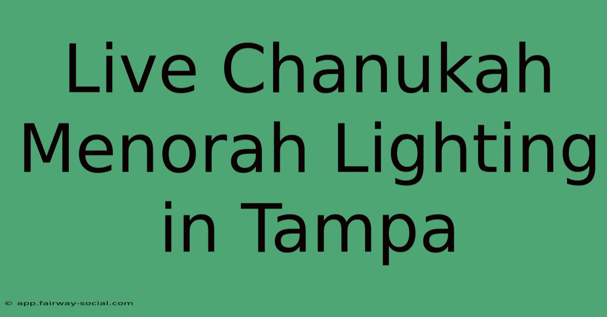 Live Chanukah Menorah Lighting In Tampa