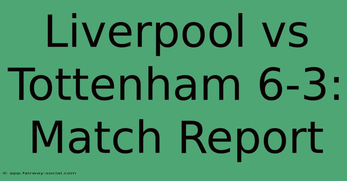 Liverpool Vs Tottenham 6-3: Match Report