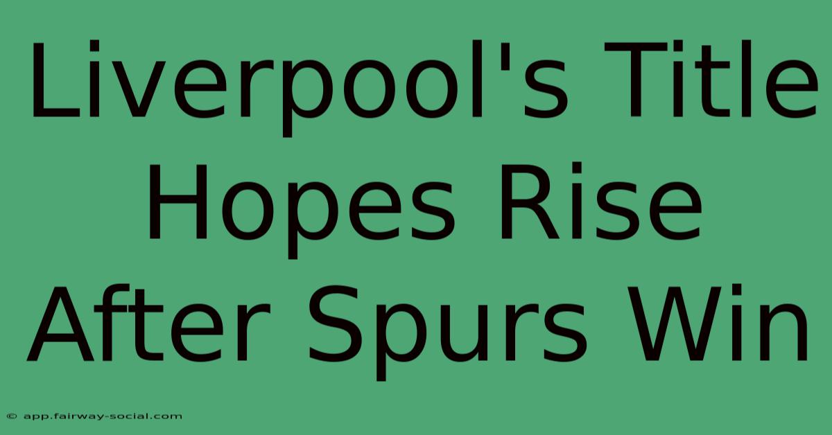 Liverpool's Title Hopes Rise After Spurs Win