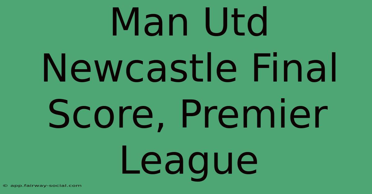 Man Utd Newcastle Final Score, Premier League