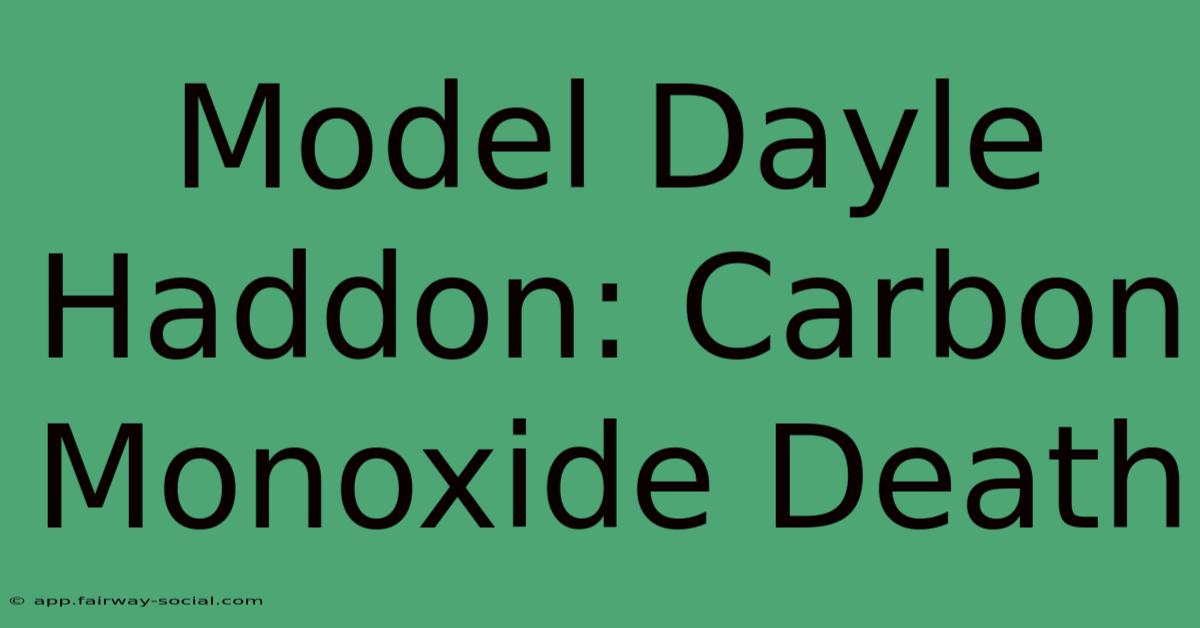 Model Dayle Haddon: Carbon Monoxide Death