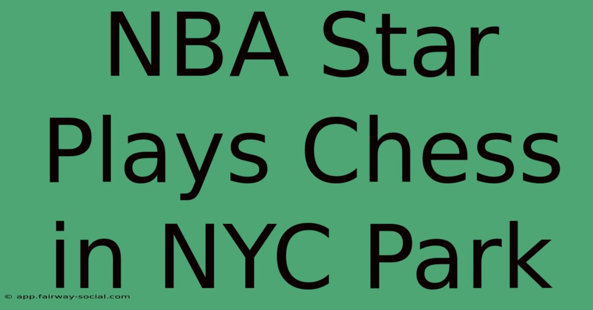 NBA Star Plays Chess In NYC Park