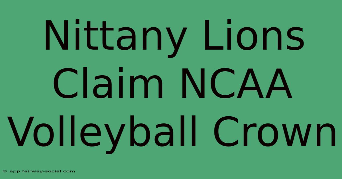 Nittany Lions Claim NCAA Volleyball Crown