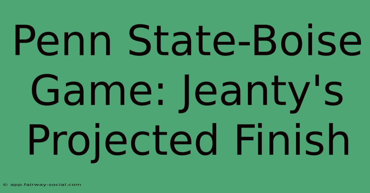 Penn State-Boise Game: Jeanty's Projected Finish