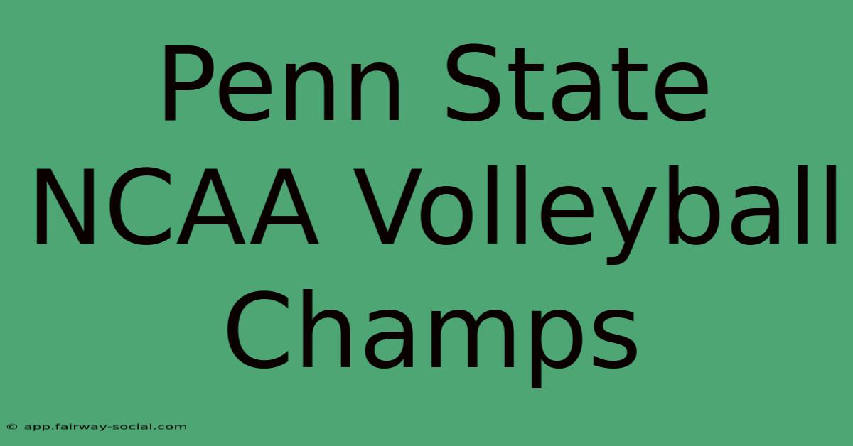 Penn State NCAA Volleyball Champs