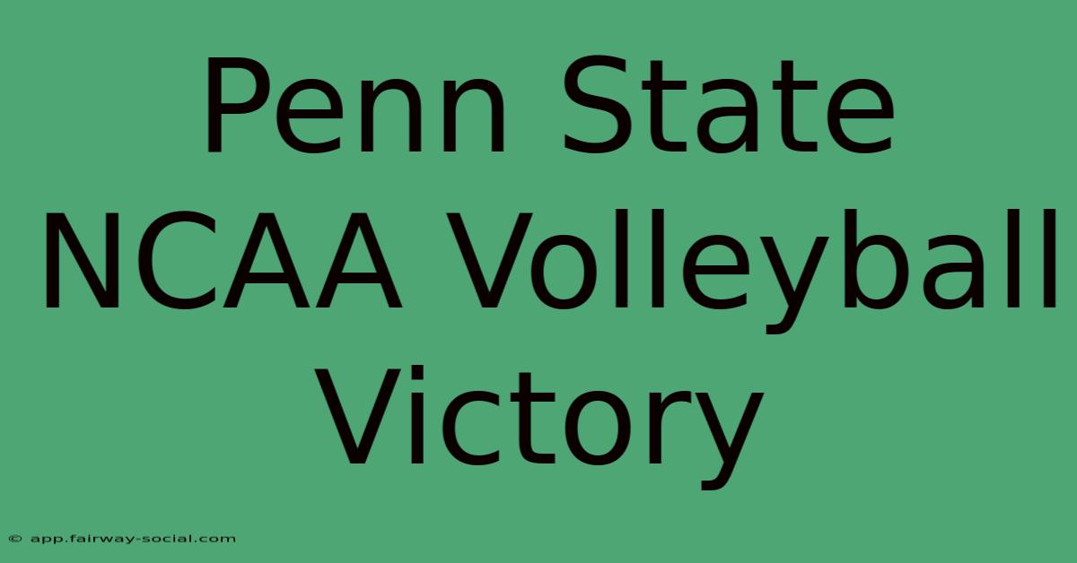 Penn State NCAA Volleyball Victory