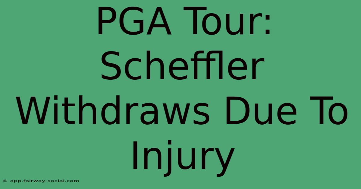 PGA Tour: Scheffler Withdraws Due To Injury