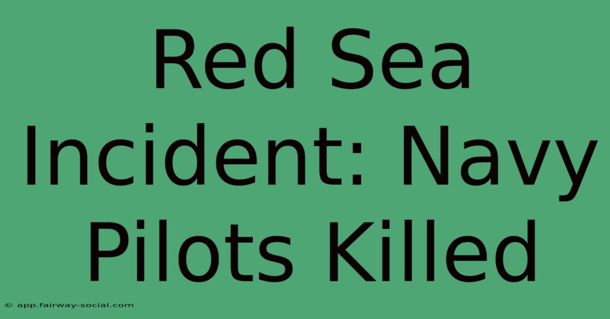 Red Sea Incident: Navy Pilots Killed