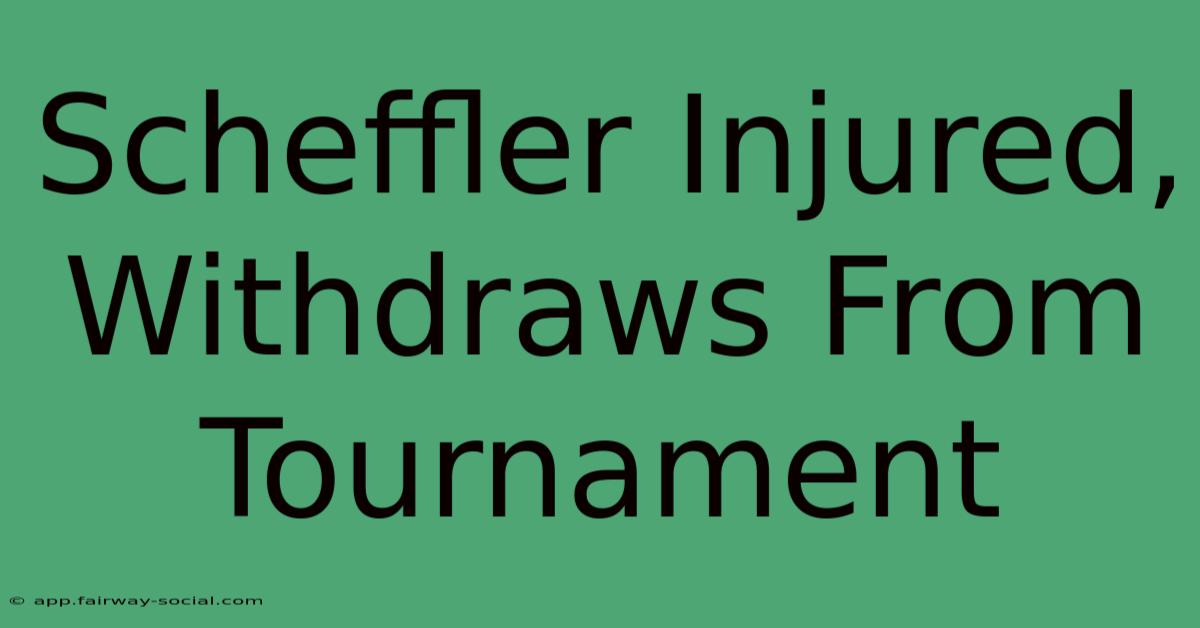 Scheffler Injured, Withdraws From Tournament