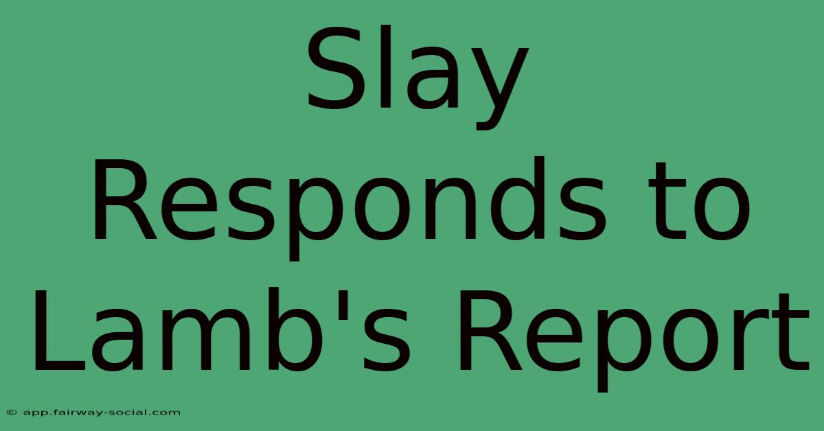 Slay Responds To Lamb's Report