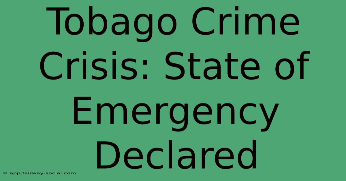 Tobago Crime Crisis: State Of Emergency Declared