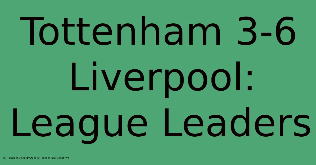 Tottenham 3-6 Liverpool: League Leaders