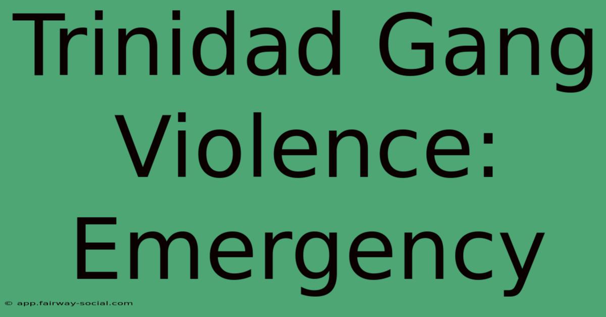 Trinidad Gang Violence: Emergency