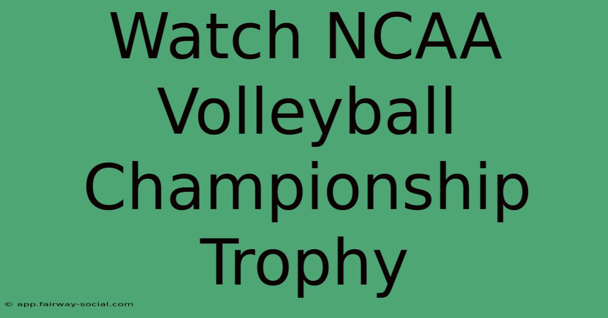 Watch NCAA Volleyball Championship Trophy